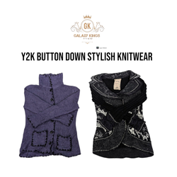 Y2k Unique Button Down Knitwear