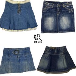 Jupes mini en denim de l'ère Britney Y2K (RW-374)