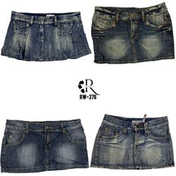 Y2K Paris Hilton Époque Jupes Mini en Jean (RW-376..