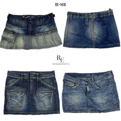 Y2K Britney Era Denim Micro Mini Skirts (RE-1416)