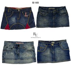 Y2K IT Girl Denim Mini Skirts (RE-1418)