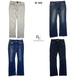 Y2K Unique Embellished Denim Jeans (RE-1420)