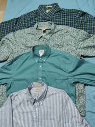 #01 L.L.Bean  men cotton button shirts 16 pecs