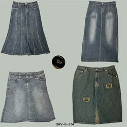 Saia de Denim Preta Y2K Grunge | Estilos Longline ..