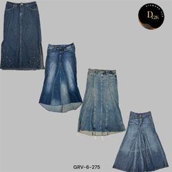 Sonho de Denim Y2K | Edição de Saia Vintage Longa ..