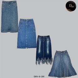 Echte Y2K-Energie | Vintage Maxi-Jeansrock (GRV-6-..