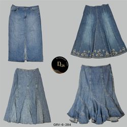 Y2K Klassische Blues | Vintage Midi- und Maxi-Deni..