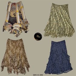 Y2K Luxe Flow | Saia de 100% Seda de Poliéster Dre..