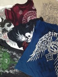 CR4481 Vintage Men's Skull Printed T-Shirts