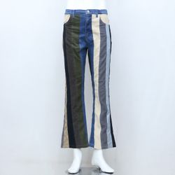 CR203 Reworked Corduroy Stripe Panel Denim Jeans