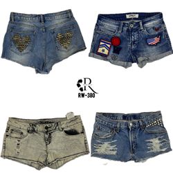 Y2K IT Girl Denim Micro Mini Shorts (RW-380)
