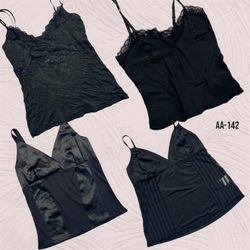 Y2K Black Gothic Cami Tops (AA-142)