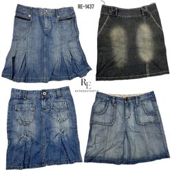 Y2K Paris Hilton Denim Midi Skirts (RE-1437)