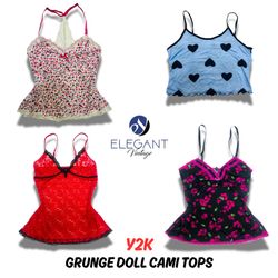 Y2K Grunge Doll Cami Tops - 13 pieces - EV0407