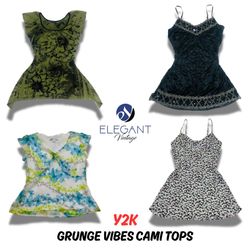 Y2K Cyber Vibes Cami Tops - 10 Stück - EV0416