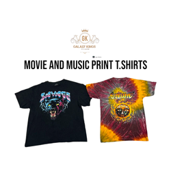 T-shirt con stampe di film e musica vintage