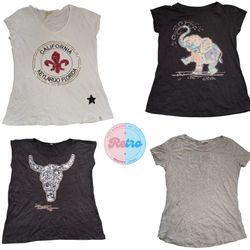 Y2K Graphic Baby Tees – Animal Prints, Glitter Mot..