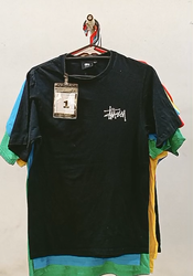 CR212 Reworked Style Printed Stussy Unisex T-Shirt..