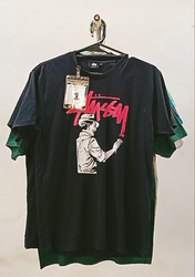 CR213 Reworked Style Unisex Stussy Printed T-Shirt..