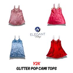Y2K Glitter Pop Cami Tops - 10 pieces - EV0495