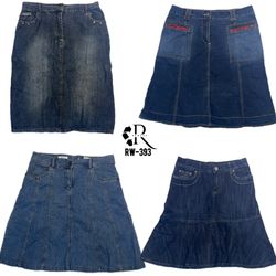 Y2K Britney Era Denim Midi Skirts RW-393)