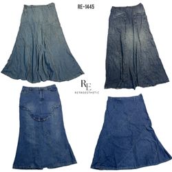 Saia Maxi de Jeans da Era Britney Y2K (RE-1445)
