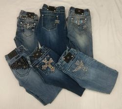 CR4486 Miss Me Damen Flare Straight Mix Jeans
