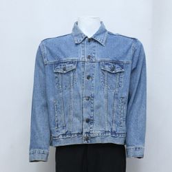 CR221 Upcycled Printed Patch Denim Jacket