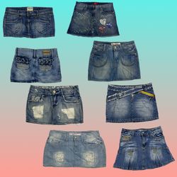 Y2k Denim Mini & Micro Mini Skirts