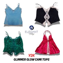 Y2K Glimmer Glow Cami Tops - 10 pieces - EV0556