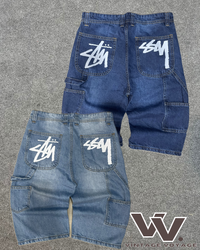 Shorts en denim style rework Stüssy #28625