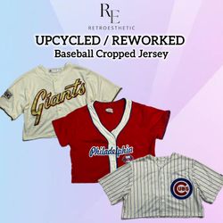 Upcycled Baseball Cropped Jerseys