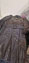 Mens vintage leather treanch coat
