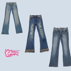 Jeans acampanados embellecidos Y2k