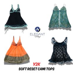 Y2K Soft Reset Cami Tops - 12 peças - EV0584