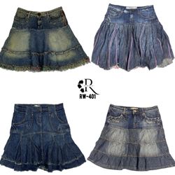 Y2K Britney Era Denim Midi Skirts (RW-401)