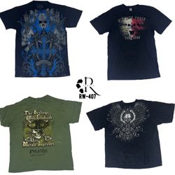 T-shirts à imprimé crâne (RW-407)