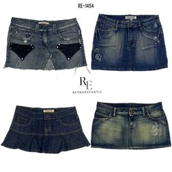 Y2K IT Girl Denim Mini-Röcke (RE-1454)
