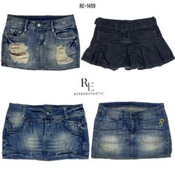 Y2K Britney Ära Denim Mikro Mini Röcke (RE-1459)