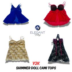 Y2k Shimmer Doll Cami Tops - EV0602