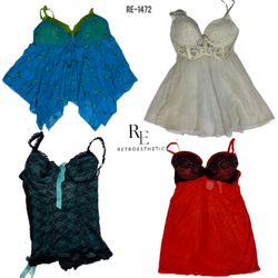 Y2K Soft Girl Tops Baby Dolls (RE-1472)