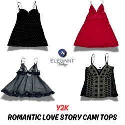 Y2k Romantic Love Story Cami Tops - EV0009