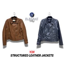 Y2k Structured Leather Jackets - EV0010