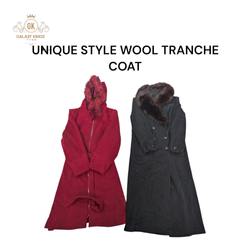 Manteau Tranch en Laine au Style Unique