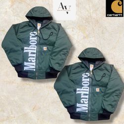 Carhartt Neuauflage Stil Grün Marlboro Hoodie Jack..