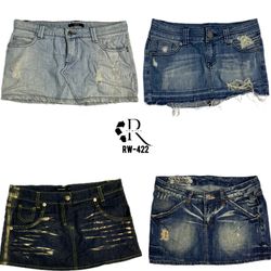 Faldas Mini de Mezclilla Únicas Y2K IT Girl (RW-42..