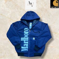Carhartt Rework Stil Blaue Marlboro Hoodie Jacken