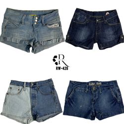 Pantalones cortos de mezclilla mini estilo retro Y..
