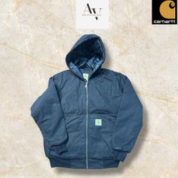 Carhartt rework style blue hoodie jackets