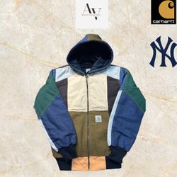 Carhartt rework style patchwork hoodie jackets